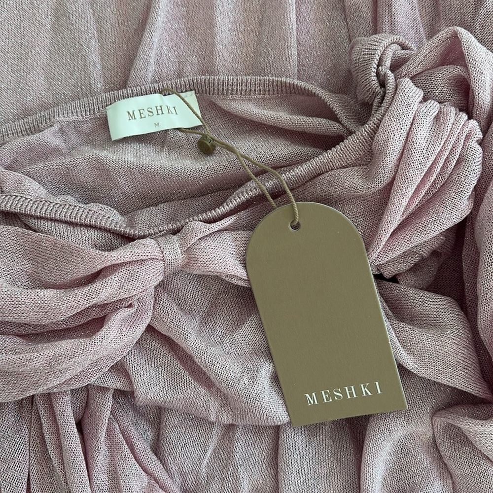 Meshki Pink Asymmetrical Ruched Bodycon Dress - Picture 6 of 6